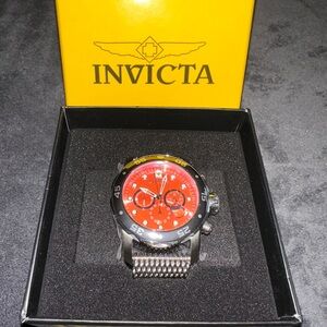 Invicta Red and Silver Chronograph Watch
